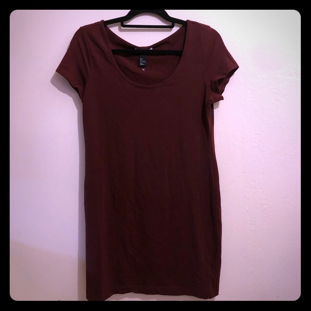 Burgundy Basic TShirt Dress